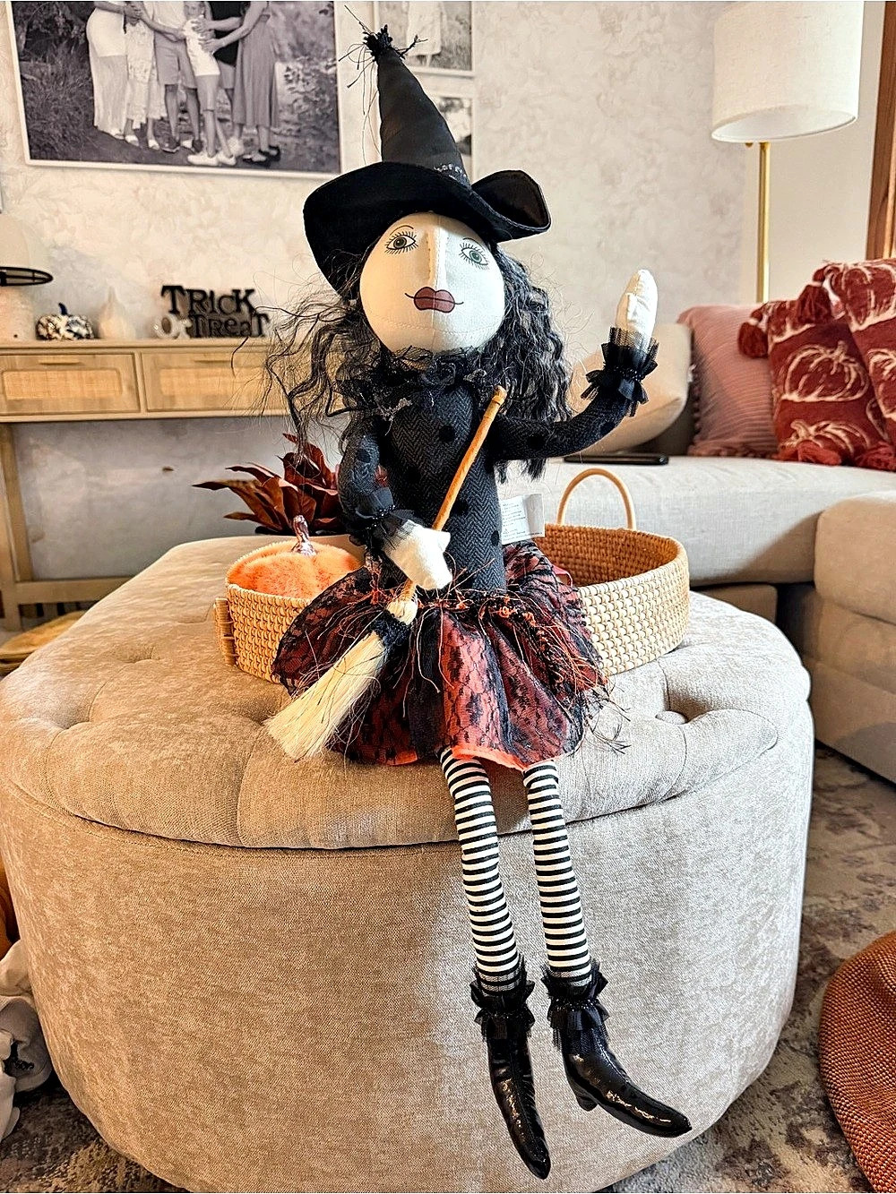 Halloween Weighted Witch Doll Decor 21”